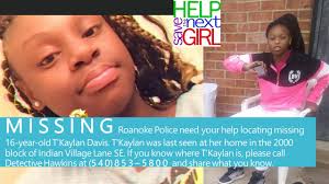 MISSING JUVENILE: #Roanoke Police need your help locating missing  16-year-old T'Kaylan Davis. T'Kaylan was last seen at her home in the 2000  block of Indian Village Lane SE, Roanoke, VA. If you