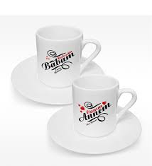 • türk kahvesi fincanı seramik malzemeden üretilmiştir. Kisiye Ozel Ikili Anne Baba Turk Kahvesi Fincani Takimi 6