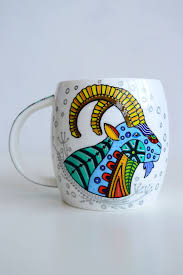 Capricorn Zodiac Mug Capricorn Mug Coffee Mug Colorful Mug Etsy In 2021 Capricorn Gifts Mugs Painted Coffee Mugs