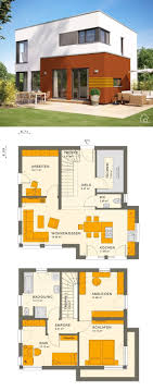 Einfamilienhaus Modern Im Bauhausstil 5 Zimmer Grundriss Mit Flachdach Erker 125 Qm Haus Bauen Ideen Fertighaus Bauhausstil Bauhausstil Haus Living Haus