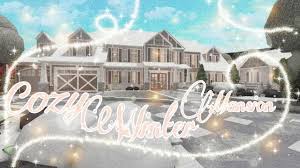 Roblox Bloxburg Cozy Winter Mansion No Large Plot House Build Building A House Mansions Modern Family House