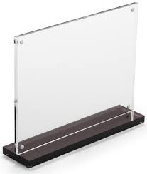 7 X 5 Tabletop Acrylic Sign Holder Magnetic Closure Smoke Base Clear Acrylic Sign Sign Holder Retail Signs