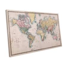 Mercury Row Leinwandbild Vintage Weltkarte Wayfair De Leinwand Leinwandkunst Grafische Kunst