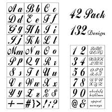 Find craft smart™ stencils, 2 genie alphabet at michaels. Letter Stencils For Painting On Wood 42 Pack Alphabet Stencil Templates With Numbers And Signs Large Reusable Plastic Stencils In 2 Fonts And 132 Designs For Wood Burning Wall Art Pricepulse