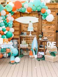 Vintage garden parties party themes party ideas garden theme party centerpieces eye candy. Catch A Wave This Summer With These Surfer Themed First Birthday Party Ideas Mint Event Design