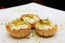 Remove phyllo dough from package and have a damp towel ready so you can keep the phyllo sheets covered as you work. Phyllo Ashta Shells With Pistachios Colorful Recipes