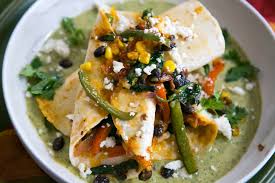 The translation of enchilada suizas literally means swiss enchiladas. Creamy Poblano Enchiladas The Chutney Life