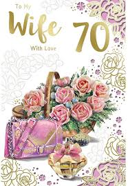 Happy 70th birthday drinks coaster celebration gift. Wife 70th Birthday Card Happy 70th Birthday To My Wonderful Wife Amazon Co Uk Garden Outdoors