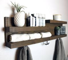 32 Bathroom Shelf Organizer With Towel Hooks Modern Etsy In 2020 Bathroom Shelf Organization Bathroom Shelves Shelves