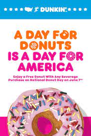 Tomorrow, friday, june 4th is national donut day… and dunkin' is celebrating the right way! Dunk Out America Take A Break On National Donut Day With A Free Donut From Dunkin Dunkin