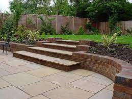 This Is What I Would Replace The Railroad Ties With In The Back Yard If I Won The Lottery Sloped Garden Garden Paving Garden Design