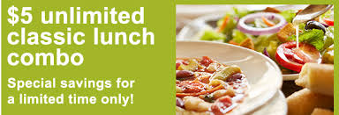 The creamy soup also contains 8 g of total fat, 1,180 mg of sodium and 29 g of carbs. Olive Garden Lunch Coupon 5 Unlimited Classic Lunch Combo Soup Salad Breadsticks