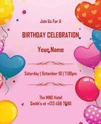 Digital invitation cards are every millennial couple's dream come true. Birthday Invitation Card Maker Photoadking