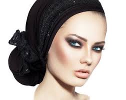 Black Cotton Head Scarf: Boho Chic Pre-tied Turban With Knit Wrap