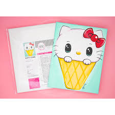Hello Kitty Ice Cream Cone Acrylic Paint Art Kit On Canvas For Kids