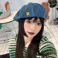 Cappello da berretto in Denim da donna Jeans berretti cappelli da pittore  cappello a cuffia a molla cappellino ottagonale retrò cappellini da donna  ...