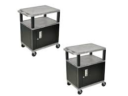 This tuffy under rear seat will not fit in trucks that are equipped with the sony subwoofer option. H Wilson Wt34gyc2e B 3 Shelf Av Cart With Cabinet Tuffy Gray Pack Of 2 Newegg Com