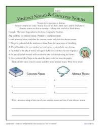Abstract And Concrete Nouns 3rd Grade Noun Worksheet Concrete Nouns Nouns Worksheet Abstract Nouns