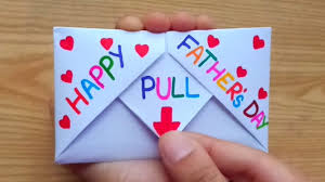 How to make father's day cards. Diy Surprise Message Card For Father S Day Pull Tab Origami Envelope Card Father S Day Card Youtube
