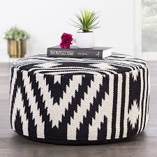 Black And White Ottoman Pouf Black And White Kilim Pouf Shop Poufs And Stools Dear Keaton Pouf Ottoman Pouf Ottoman