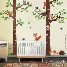Baum Waldwald Tiere Wandtattoo Kinder Zimmer Baum Kinderzimmer Wandtattoos