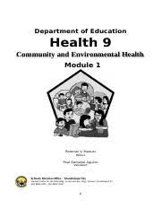 Grade 9 health learner's module. Health 9 Module 1 Final Doc Department Of Education Health 9 Community And Environmental Health Module 1 Rommel V Manuel Writer Paul Gamaliel Aguilar Course Hero