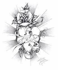 Vector illustration with flowers in a heart shape on a white background. Heart Rose And Initials By Akasharpie On Deviantart Rose Heart Tattoo Rose Drawing Tattoo Heart Tattoo Designs