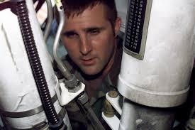 Technical Sergeant Rob Wright, 169th Maintenance Squadron (MXS) Hydraulics  Shop, is shown "at work". PHOTO will