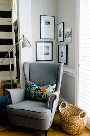 emily a clark s home tour reading chair corner living room interior small chair for bedroom