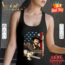 American Flag Waylon Jennings Shirt Hoodie Sweater Longsleeve T Shirt
