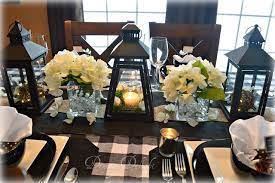 Dining Delight Black Lanterns Buffalo Check Tablescape Farmhouse Table Centerpieces Dining Table Centerpiece Dining Room Lantern