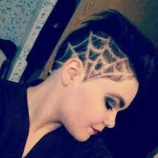 With shaved or faded sides and a short strip of hair running down the middle of the head, the mohawk buzz cut hairstyle is. Spiderweb Design Shaved Into Hair Shaved Hair Shaved Hair Designs Shaved Side Hairstyles