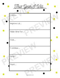Start The Year Off Right With A New Year S Resolution Worksheet Free Printable At I M An Organizing Junkie Blog Worksheets Free Free Printables Worksheets For Kids