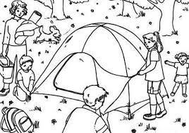A Family Putting Up The Tent On Summer Camp Coloring Page A Family Putting Up The Tent On Summer Camp Co Camping Coloring Pages Coloring Pages Colouring Pages
