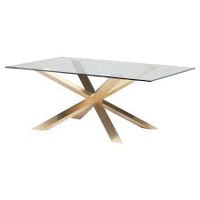Prudence Modern Classic Glass Top Gold Dining Table 94 5w Dining Table Gold Dining Table Glass Dining Table