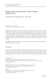 Pdf Dealing With Juvenile Offenders In The Criminal Justice System