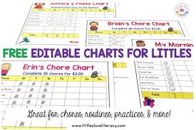 List Of Editables Chore Chart For Kids Morning Routines