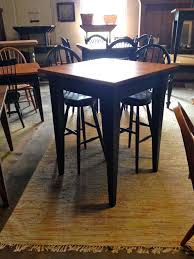 Square Bar Table In New Wood With Black Painted Legs Furniture Wood Furniture Home Decor