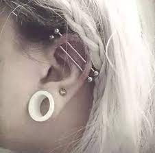 gauges second ear piercing and double industrial second ear piercing ear piercings industrial ear piercings cartilage
