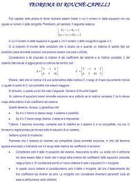 1 matrici associate a un sistema. Teorema Rouche Capelli Docu Plus