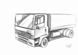 This time i am drawing tata truck ( 10 wheeler ). Truck Sketch Drawing At Paintingvalley Com Explore Collection Of Truck Sketch Drawing