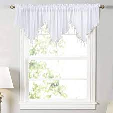 Light pink white stripe grey white valance curtain valance. Amazon Com Wubodti White Sheer Tulle Beaded Valance Curtains 3 Pieces Kitchen Cafe Rod Pocket Swag Window Curtain Valances With Bead Trim For Bedroom Bathroom Nursery Living Room 51 X 24 Inch Length
