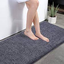 Check spelling or type a new query. Amazon Com Kmat Bath Mat Rug Nonslip Plush Chenille Bathroom Mat Quick Absorbent 28 X 47 Grey Large Bath Rug For Bathroom Floor Tub Shower Bedroom Living Room Machine Washable Home Kitchen