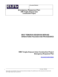 It is named after the former royal consort of selangor, tengku ampuan rahimah. Emergency Response Plan Etsb Emergency First Aid