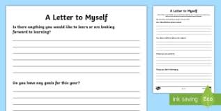 I guess it makes me feel kind of nice. A Letter To Myself Dear Me Letter Lesson Plan