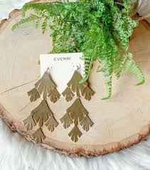 Find women's clothes shops in yukon, ok. Everri Matte Gold Hand Cut Brushed Brass Metal Drop Long Layered Dangle Earrings Ebay
