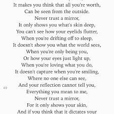 You can't see how your eyelids flutter, when you're drifting off to sleep. Mohi Skincare Absolutely Love This Never Trust A Mirror Photo Pinterest Poem By E H Facebook