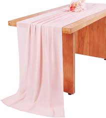Buy Sherway 27 X 120 Inch Pink Chiffon Wedding Table Runner Light Pink Semi Sheer Table Runner Chiffon Table Cloth Table Overlay Rustic Wedding Bridal Shower Baby Shower Party Table Decoration Online