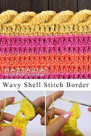 Crochet Wavy Shell Border Edging Crochet Edging Patterns Crochet Border Patterns Shell Stitch