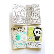 Endangered Species Colouring In Book Zine The Red Door Gallery Affordable Art And Design Editioned Prints Unique Book Art Handmade Books Book Design